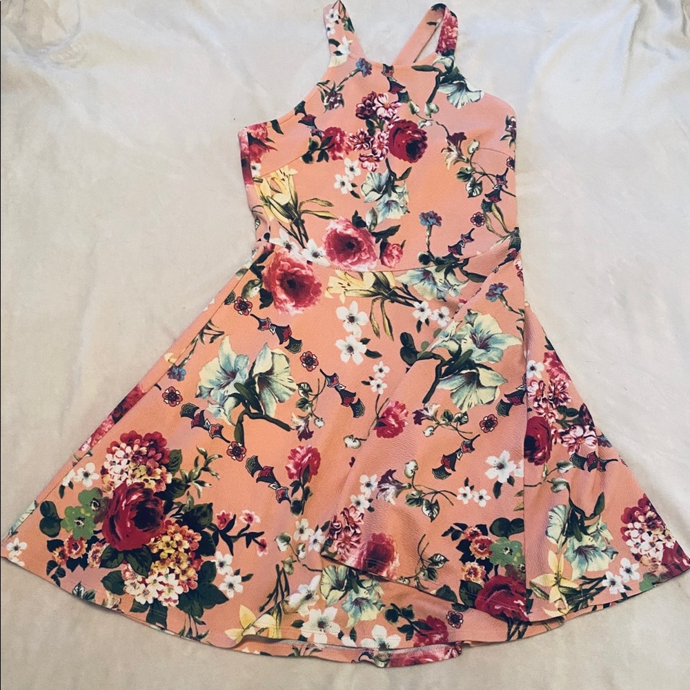 Floral Halter Skater Dress